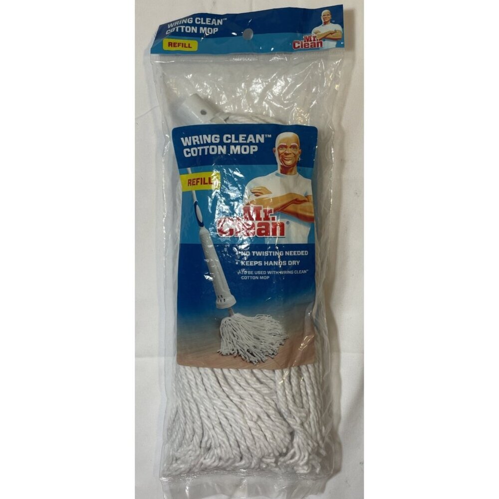 Mr. Clean Wring Clean Cotton Mop Head White Refill